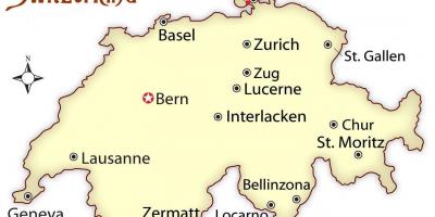 Швейцарийн цюрих газрын зураг дээр